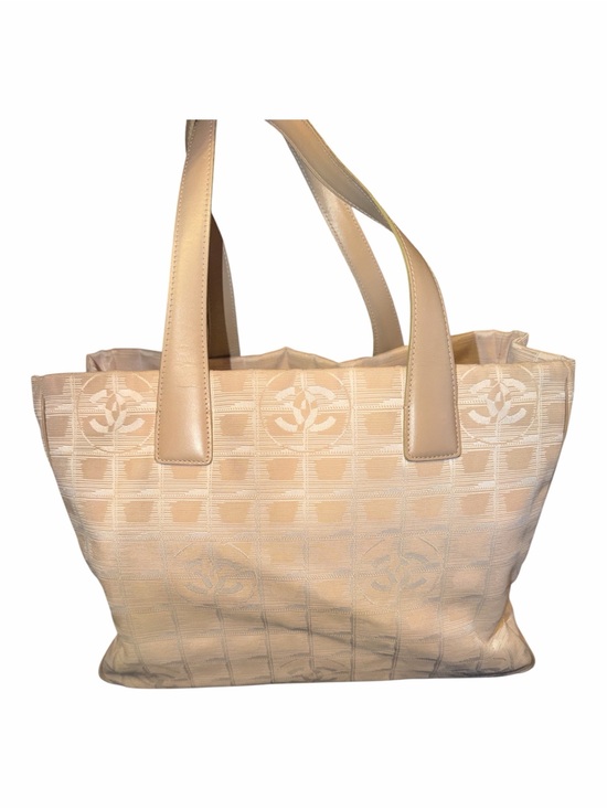 CHANEL Handbags - Chanel Vintage Cream New Travel Line Nylon Jacquard Tote MM Bag